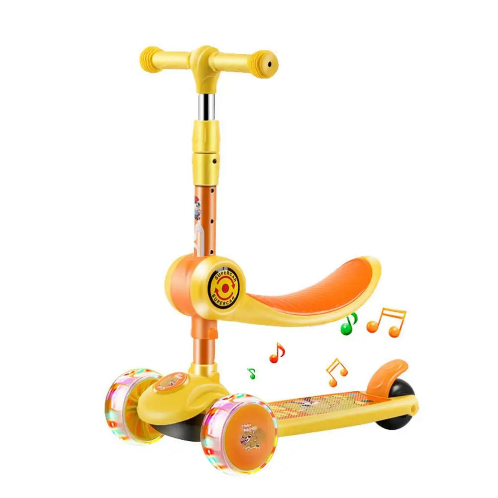 Children 3 Wheel Kick Scooter Aluminum alloy skateboard kids Adjustable Height Flashing Light Wheel Foot Scooters Toys Gifts