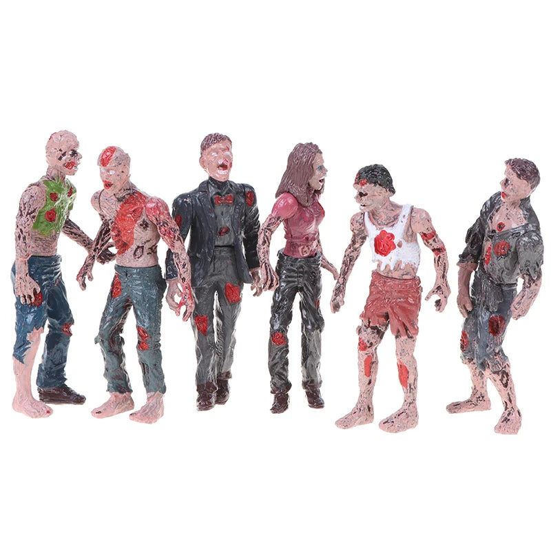 6 Pcs Walking Corpses Model Terror Zombies Kids Children Action Figure Toys Dolls Assembly Models