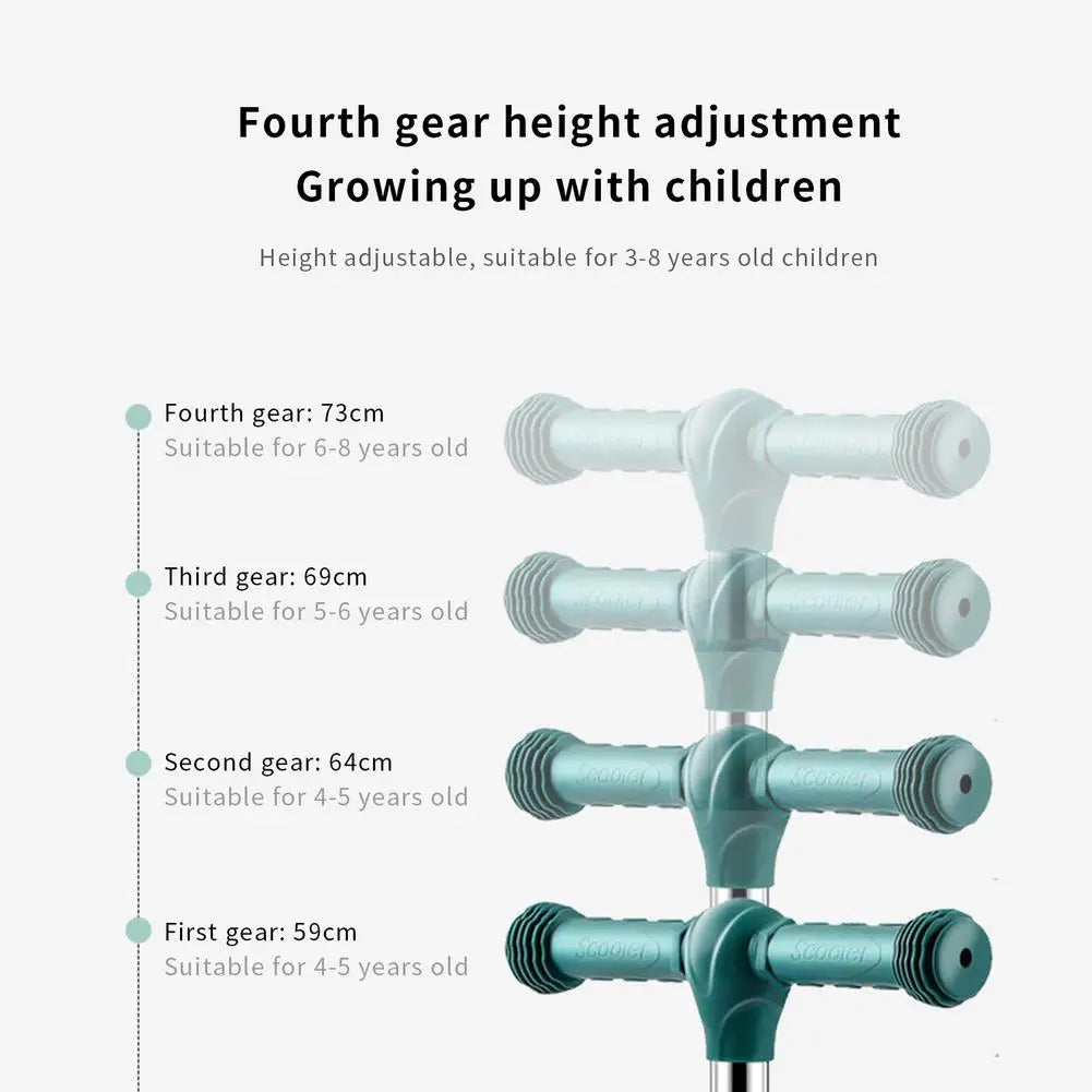 Children 3 Wheel Kick Scooter Aluminum alloy skateboard kids Adjustable Height Flashing Light Wheel Foot Scooters Toys Gifts