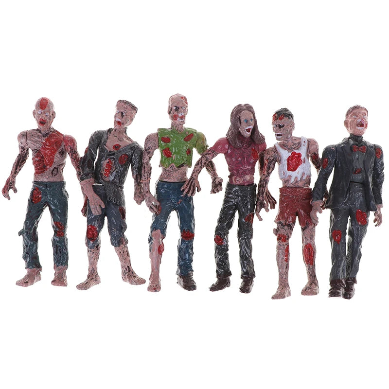 6 Pcs Walking Corpses Model Terror Zombies Kids Children Action Figure Toys Dolls Assembly Models