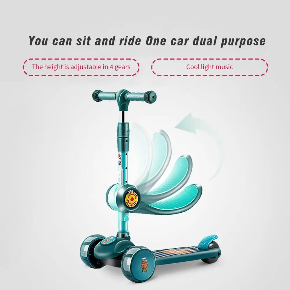 Children 3 Wheel Kick Scooter Aluminum alloy skateboard kids Adjustable Height Flashing Light Wheel Foot Scooters Toys Gifts