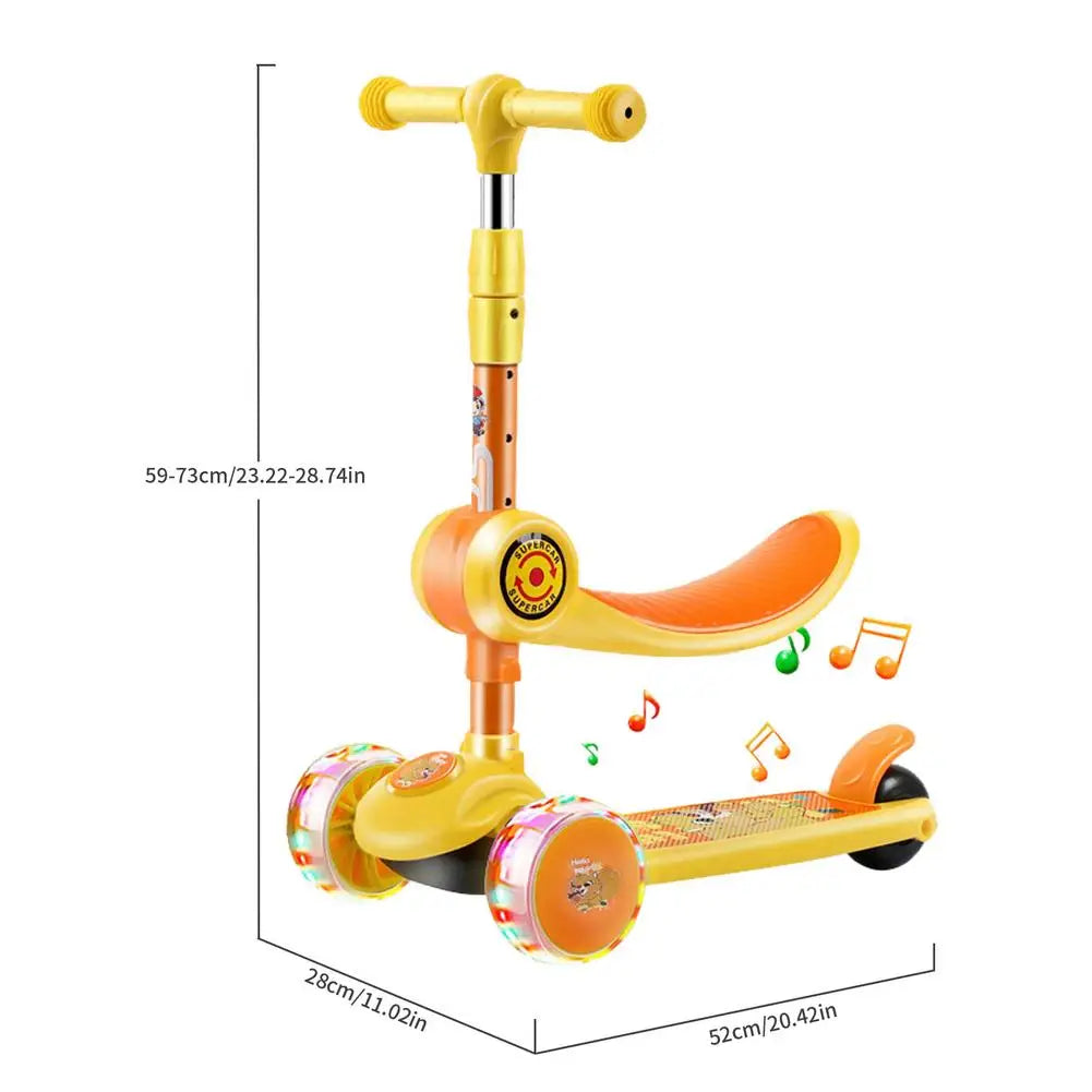 Children 3 Wheel Kick Scooter Aluminum alloy skateboard kids Adjustable Height Flashing Light Wheel Foot Scooters Toys Gifts