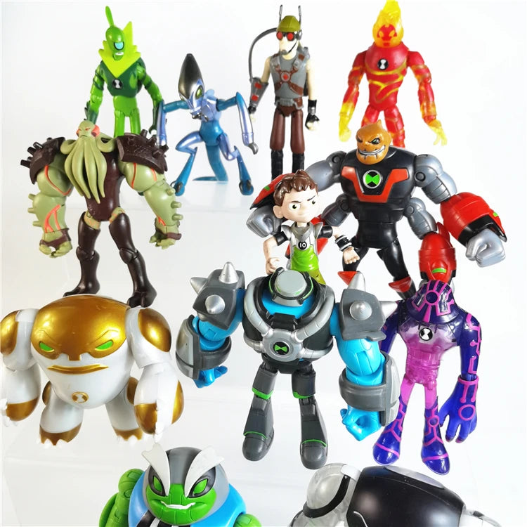 Bandai Genuine Ben Tennyson 10 Doll Monster Figure Toys Ben10 Omnitrix Table Ornaments Kids Gifts