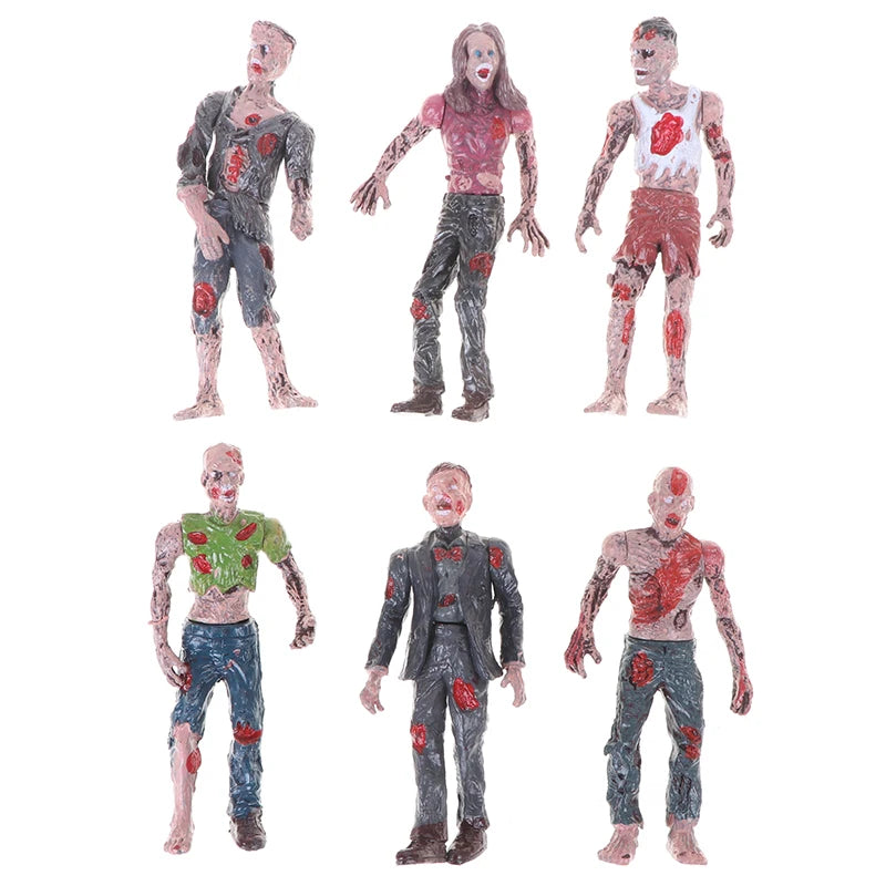 6 Pcs Walking Corpses Model Terror Zombies Kids Children Action Figure Toys Dolls Assembly Models
