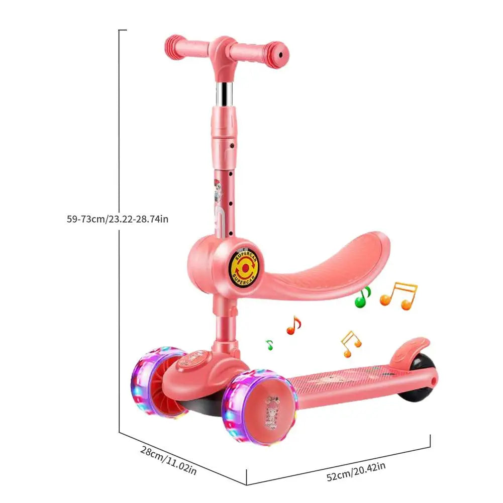 Children 3 Wheel Kick Scooter Aluminum alloy skateboard kids Adjustable Height Flashing Light Wheel Foot Scooters Toys Gifts
