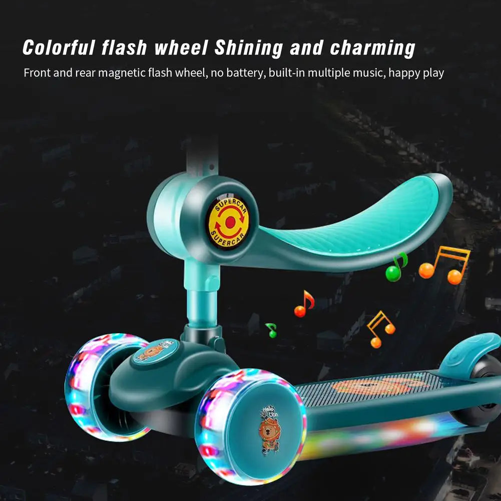 Children 3 Wheel Kick Scooter Aluminum alloy skateboard kids Adjustable Height Flashing Light Wheel Foot Scooters Toys Gifts