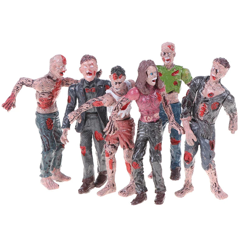 6 Pcs Walking Corpses Model Terror Zombies Kids Children Action Figure Toys Dolls Assembly Models