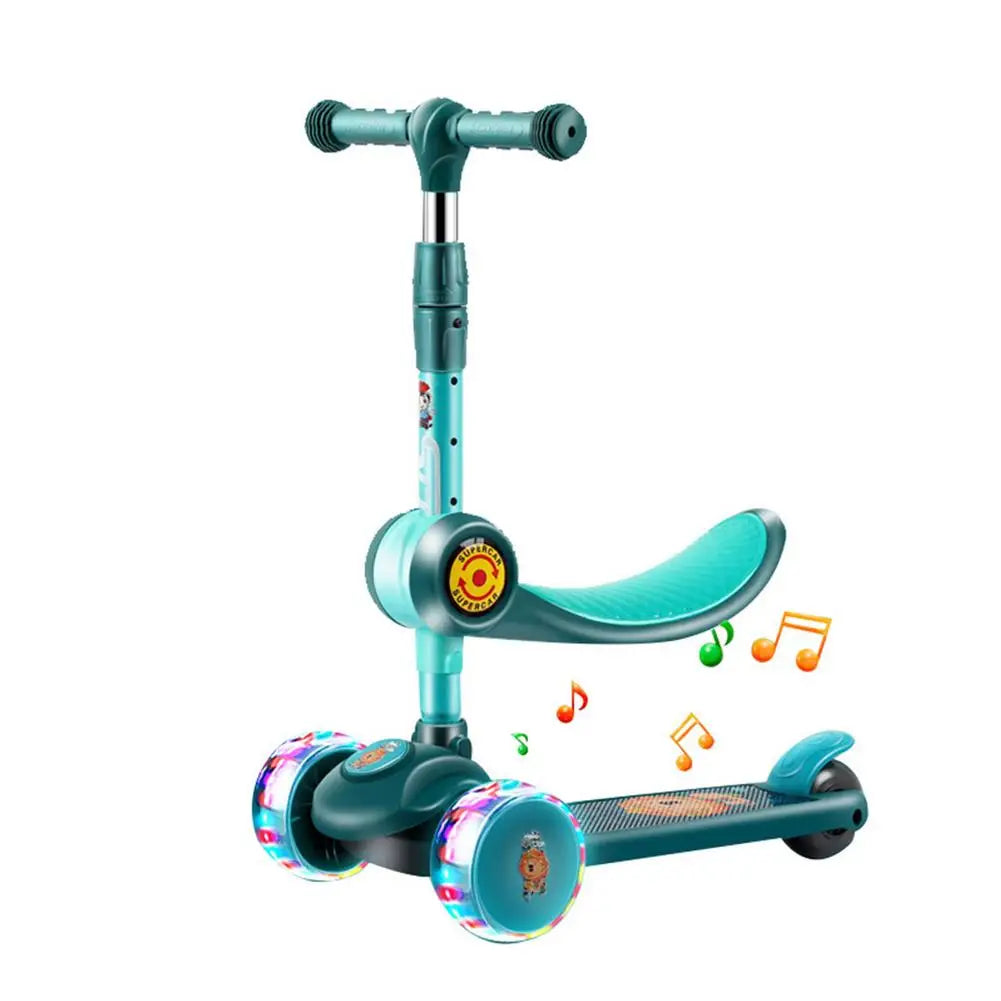 Children 3 Wheel Kick Scooter Aluminum alloy skateboard kids Adjustable Height Flashing Light Wheel Foot Scooters Toys Gifts