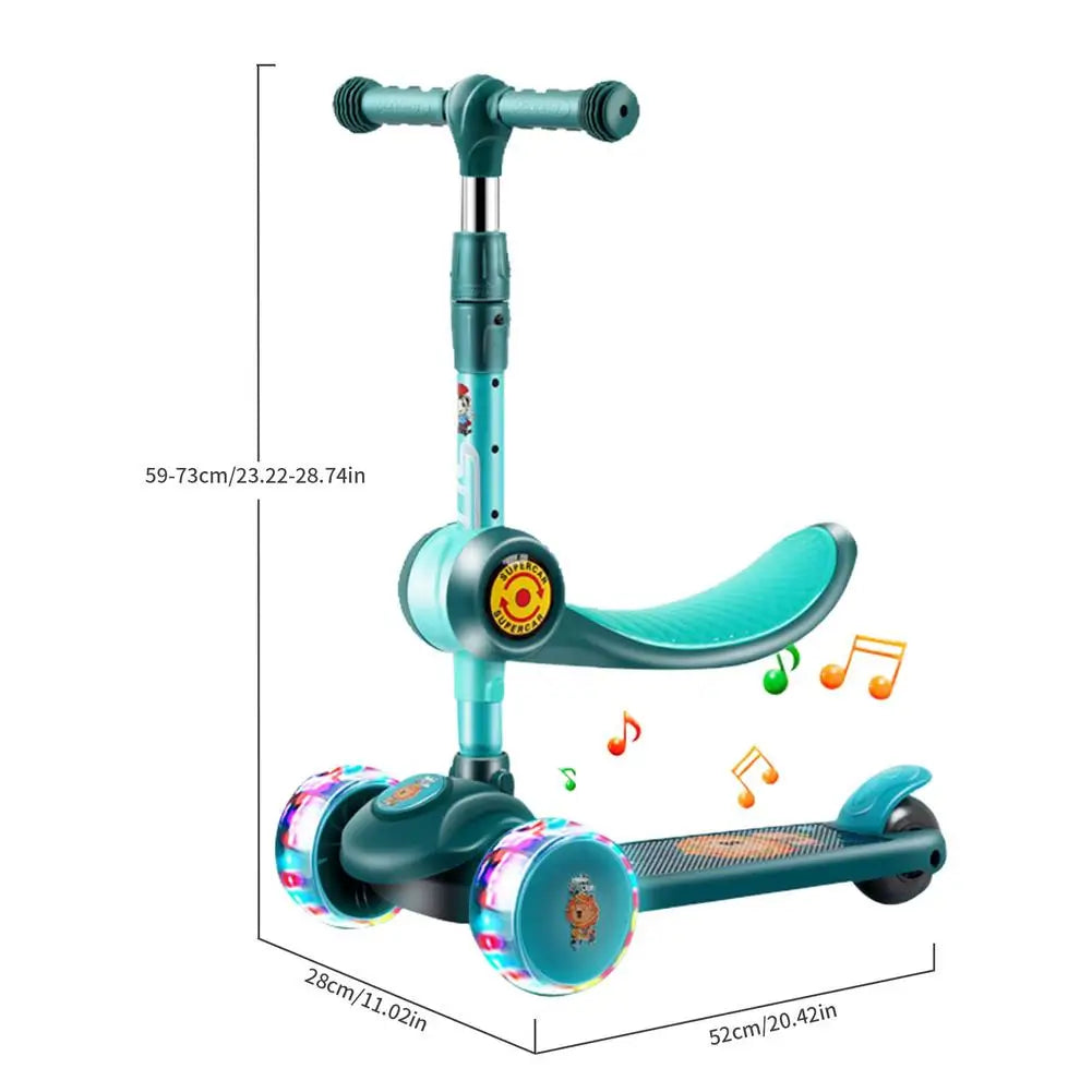 Children 3 Wheel Kick Scooter Aluminum alloy skateboard kids Adjustable Height Flashing Light Wheel Foot Scooters Toys Gifts