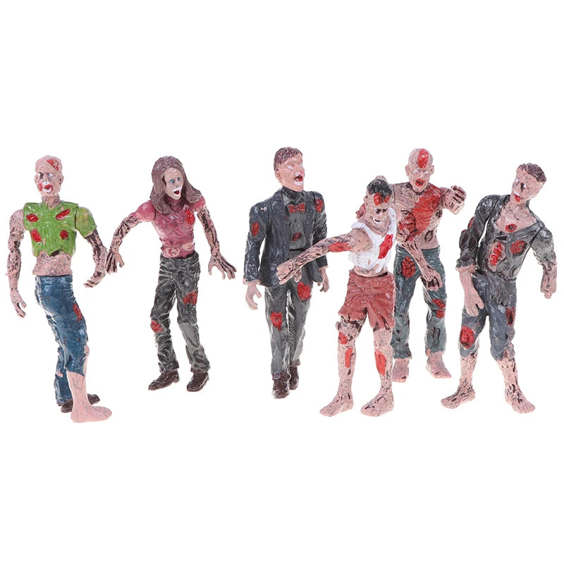 6 Pcs Walking Corpses Model Terror Zombies Kids Children Action Figure Toys Dolls Assembly Models
