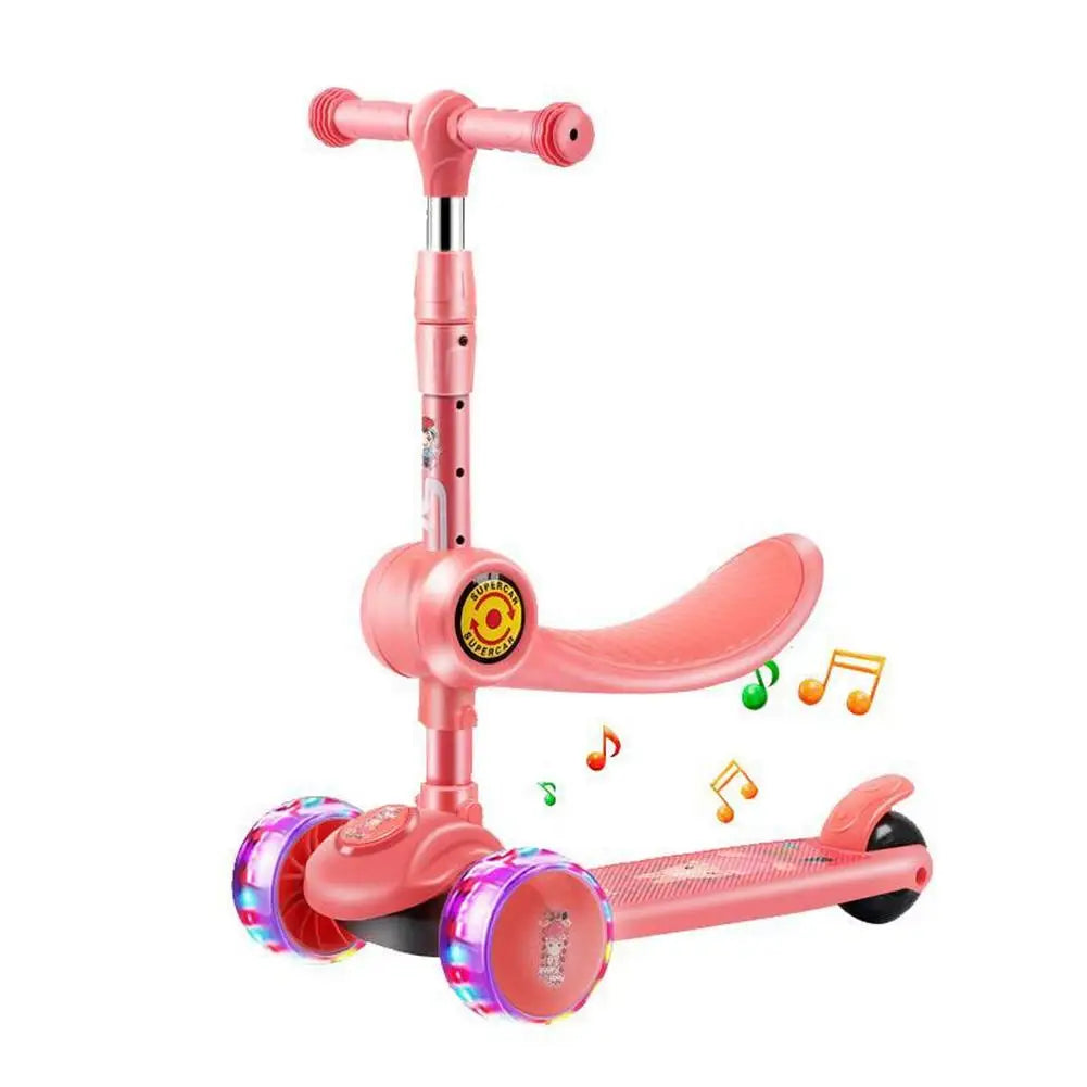 Children 3 Wheel Kick Scooter Aluminum alloy skateboard kids Adjustable Height Flashing Light Wheel Foot Scooters Toys Gifts