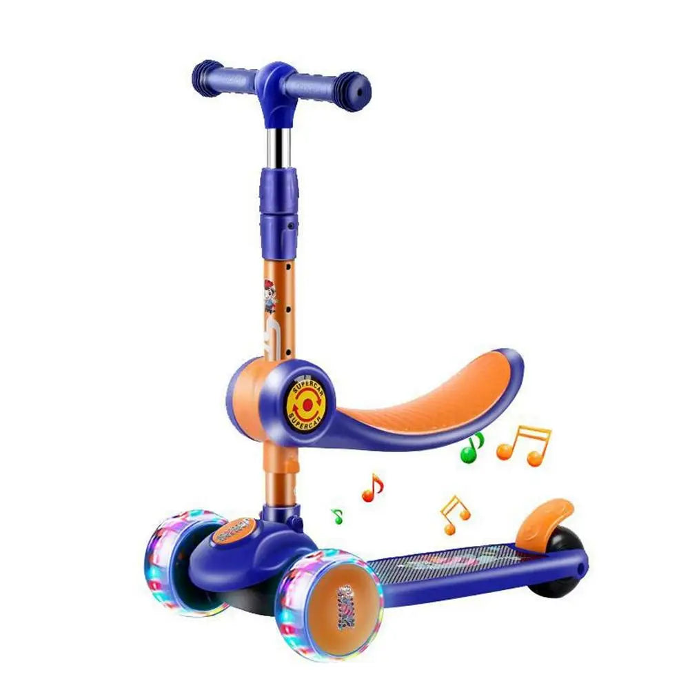 Children 3 Wheel Kick Scooter Aluminum alloy skateboard kids Adjustable Height Flashing Light Wheel Foot Scooters Toys Gifts
