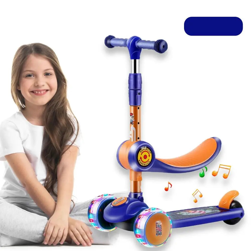 Children 3 Wheel Kick Scooter Aluminum alloy skateboard kids Adjustable Height Flashing Light Wheel Foot Scooters Toys Gifts