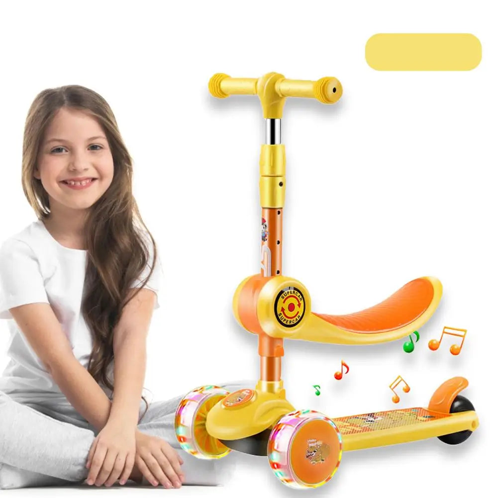 Children 3 Wheel Kick Scooter Aluminum alloy skateboard kids Adjustable Height Flashing Light Wheel Foot Scooters Toys Gifts