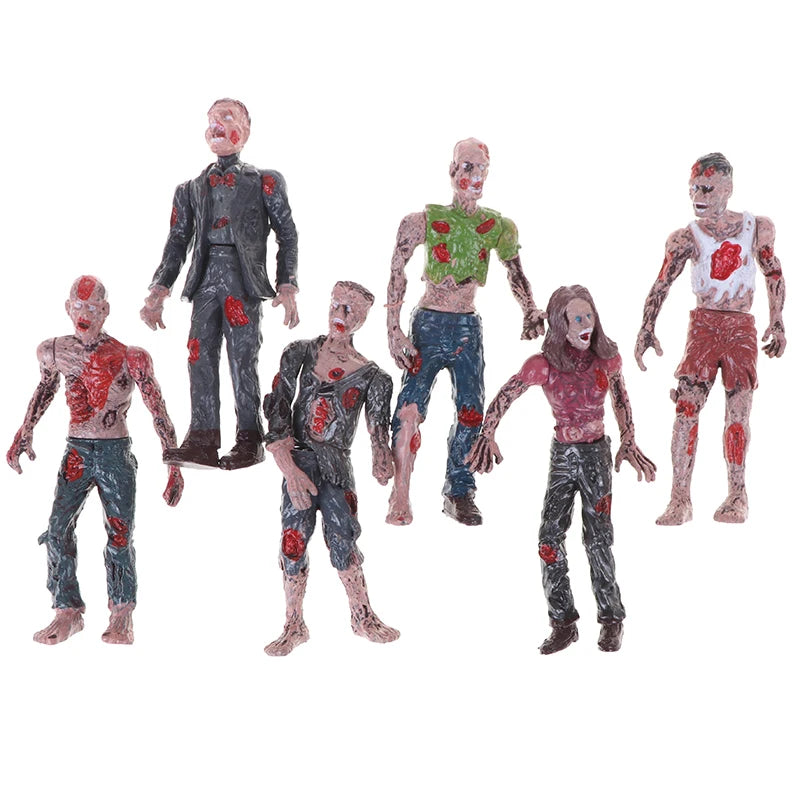 6 Pcs Walking Corpses Model Terror Zombies Kids Children Action Figure Toys Dolls Assembly Models