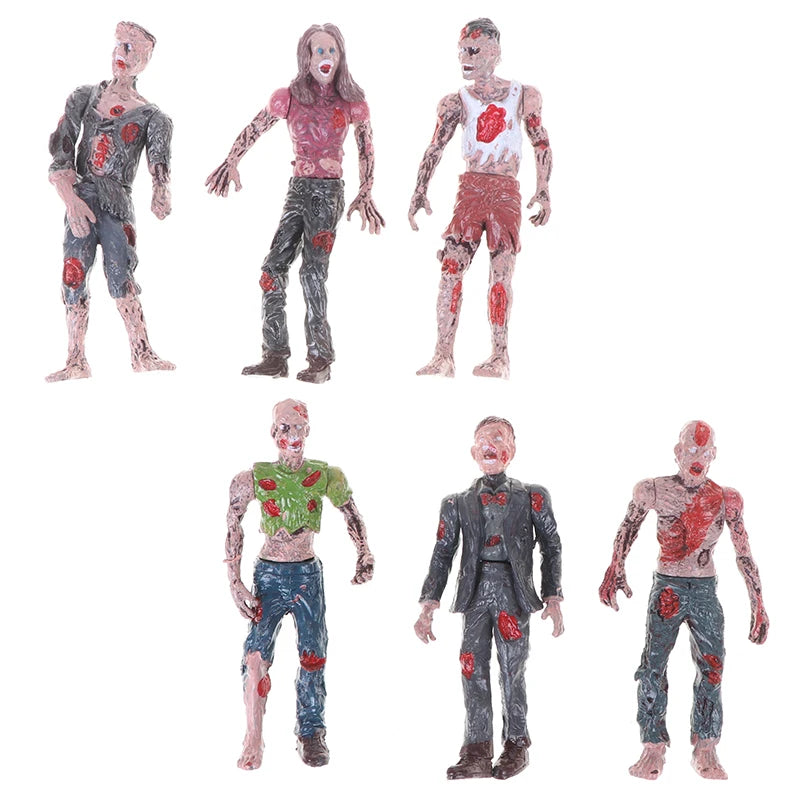 6 Pcs Walking Corpses Model Terror Zombies Kids Children Action Figure Toys Dolls Assembly Models