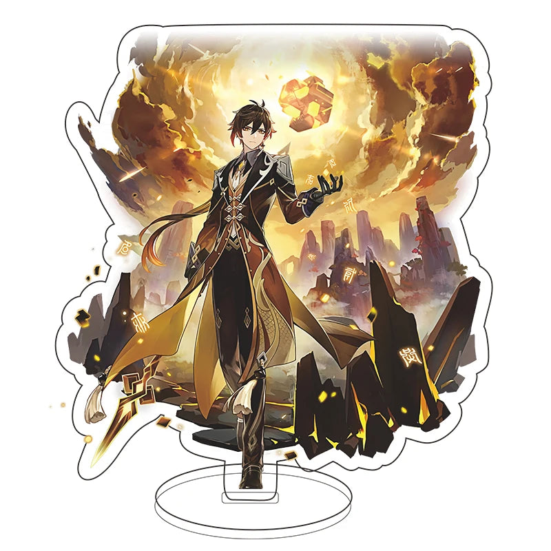 Impact anime Acrylic Stand Figure Game Toys Room Decoration Wanderer Raiden Shogun Tartaglia Zhongli Fan Kids Gifts