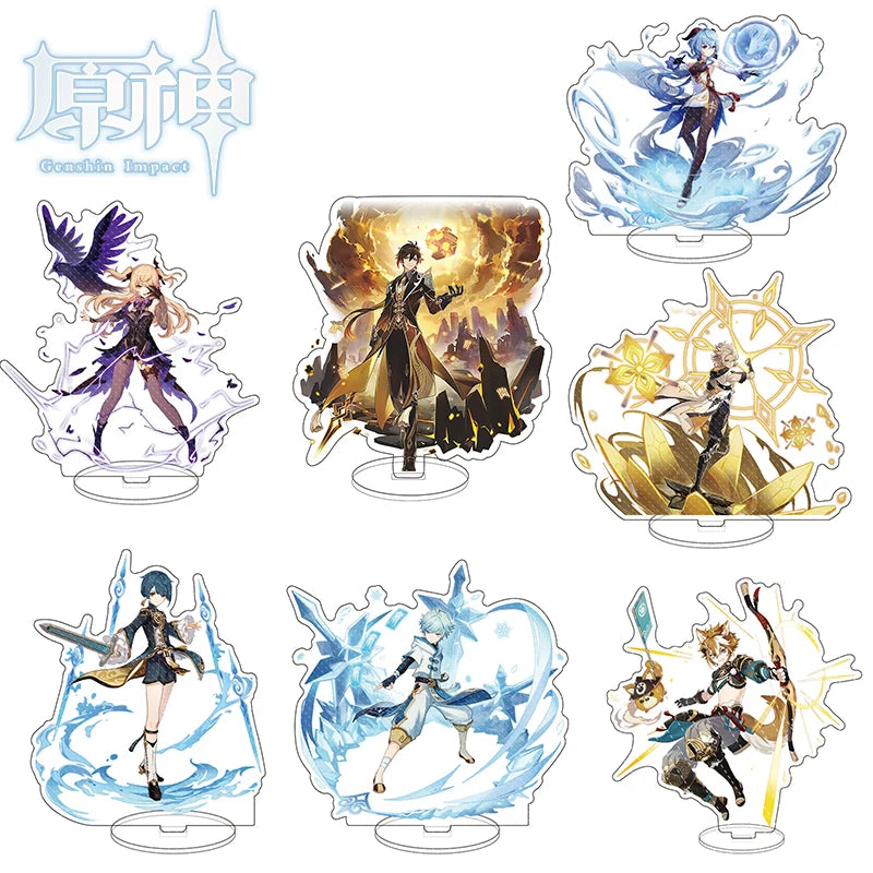 Impact anime Acrylic Stand Figure Game Toys Room Decoration Wanderer Raiden Shogun Tartaglia Zhongli Fan Kids Gifts
