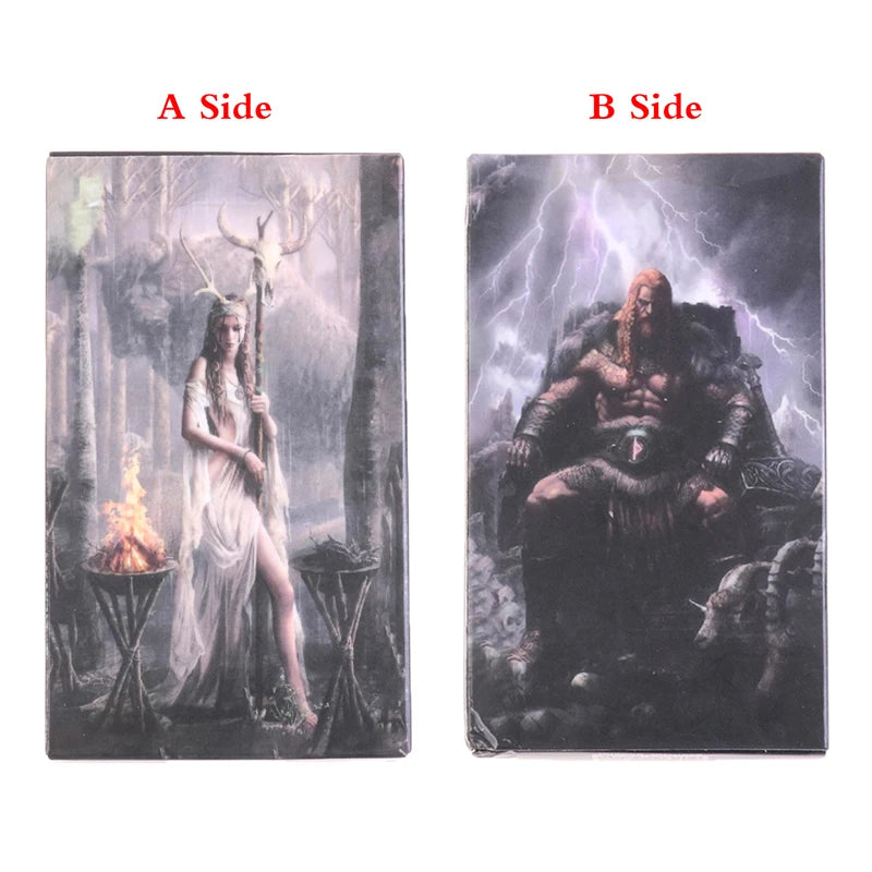 80pcs/box Runic Tarot Cards Oracle Cards Prophecy Fate Divination Family Party Board Game Beginner Card Fortune Telling Game