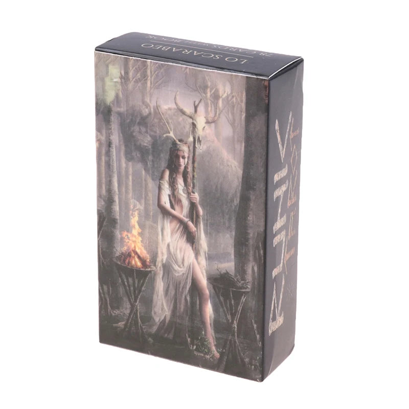 80pcs/box Runic Tarot Cards Oracle Cards Prophecy Fate Divination Family Party Board Game Beginner Card Fortune Telling Game