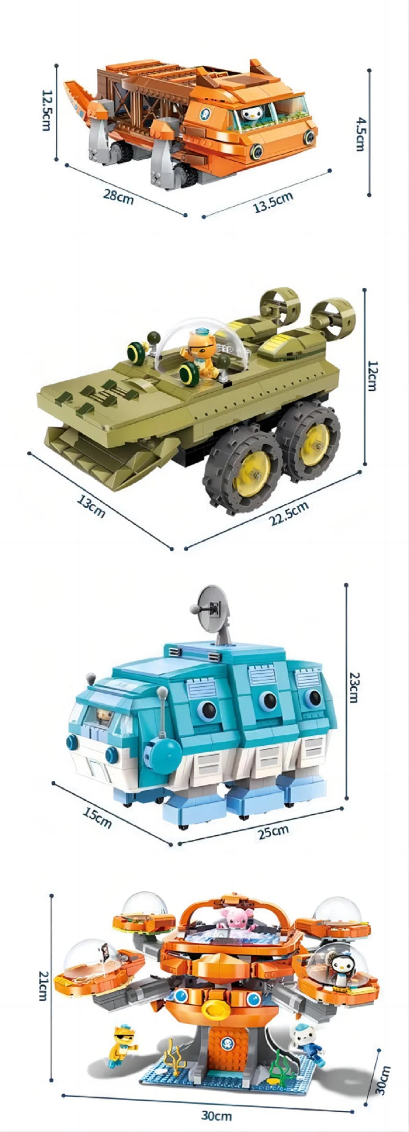 Anime octonauts Octopod GUP Building Blocks Action Figures Ocean creatures Toy Bricks Friend Interaction Kids Toys