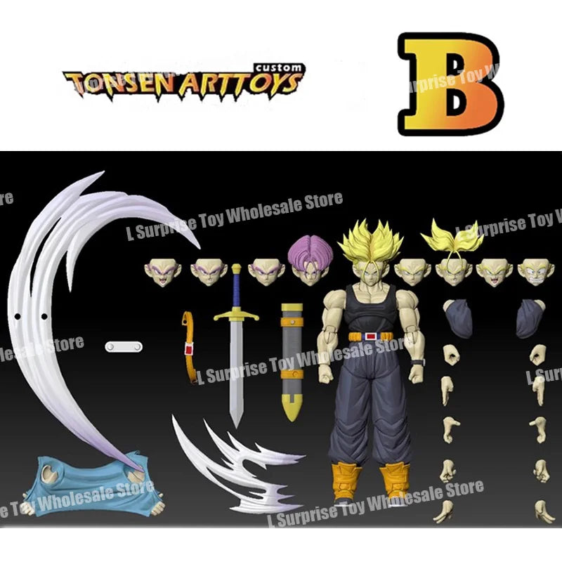 Tonsenarttoys Dragon Ball SHF Trunks Super Saiyan SSJ SSJ2 05A 05B Tonsen Arttoys Custom Accessories Anime Action Figures Toys