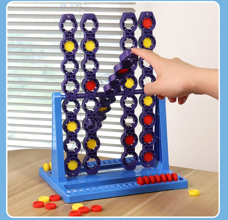 Connect 4 In A Line Board Game Four In Row Rotating Chessboard Funny Family Parent-child Interaction Toys for Kids Adults