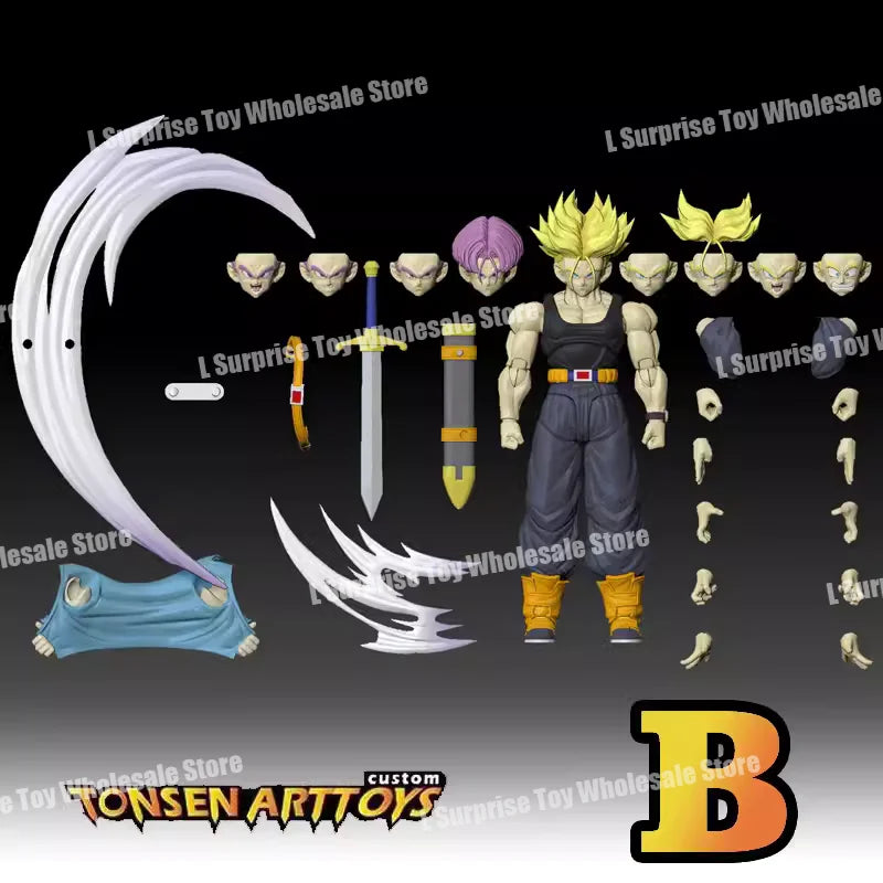 Tonsenarttoys Dragon Ball SHF Trunks Super Saiyan SSJ SSJ2 05A 05B Tonsen Arttoys Custom Accessories Anime Action Figures Toys