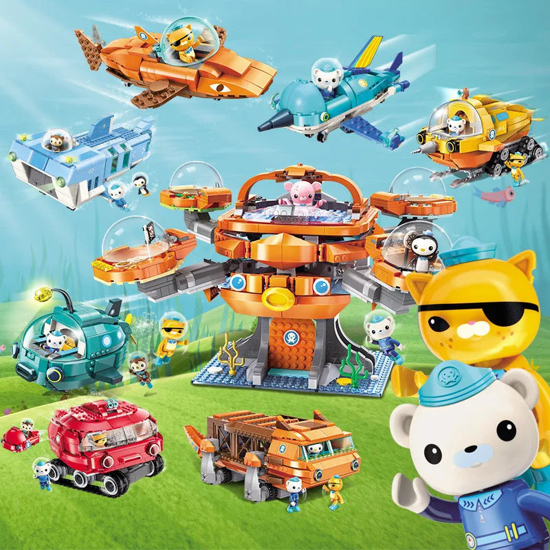 Anime octonauts Octopod GUP Building Blocks Action Figures Ocean creatures Toy Bricks Friend Interaction Kids Toys