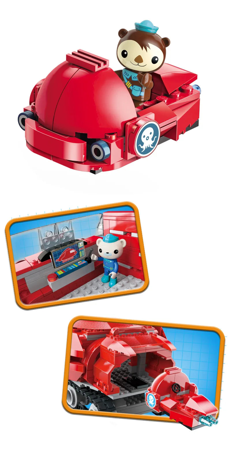 Anime octonauts Octopod GUP Building Blocks Action Figures Ocean creatures Toy Bricks Friend Interaction Kids Toys
