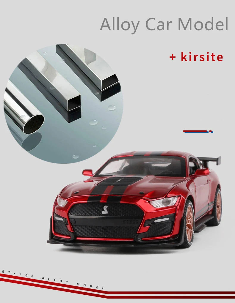 1:32 Ford Mustang Shelby GT500 Alloy Sports Car Model Diecast & Toy Vehicles Metal Car Model Simulation Collection Kids Toy Gift