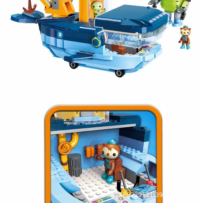 Anime octonauts Octopod GUP Building Blocks Action Figures Ocean creatures Toy Bricks Friend Interaction Kids Toys