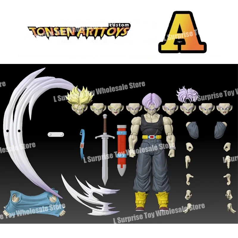 Tonsenarttoys Dragon Ball SHF Trunks Super Saiyan SSJ SSJ2 05A 05B Tonsen Arttoys Custom Accessories Anime Action Figures Toys