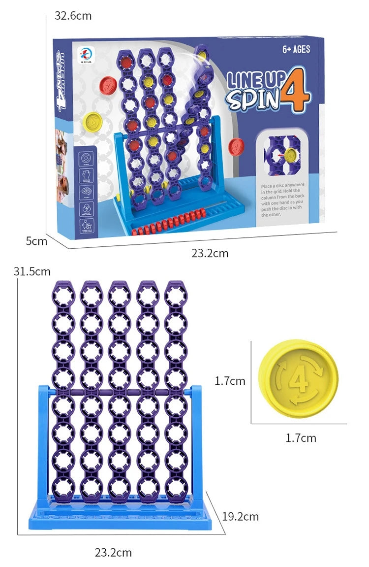 Connect 4 In A Line Board Game Four In Row Rotating Chessboard Funny Family Parent-child Interaction Toys for Kids Adults