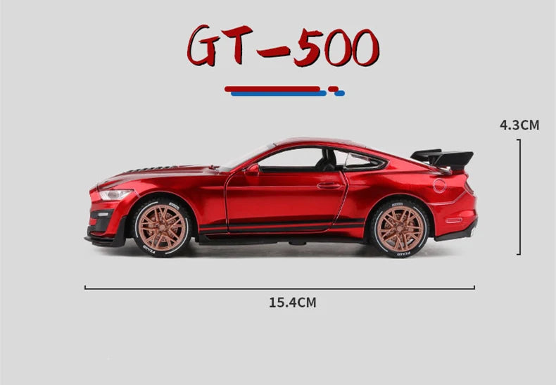1:32 Ford Mustang Shelby GT500 Alloy Sports Car Model Diecast & Toy Vehicles Metal Car Model Simulation Collection Kids Toy Gift