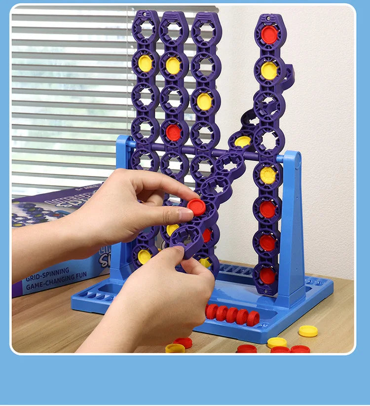 Connect 4 In A Line Board Game Four In Row Rotating Chessboard Funny Family Parent-child Interaction Toys for Kids Adults