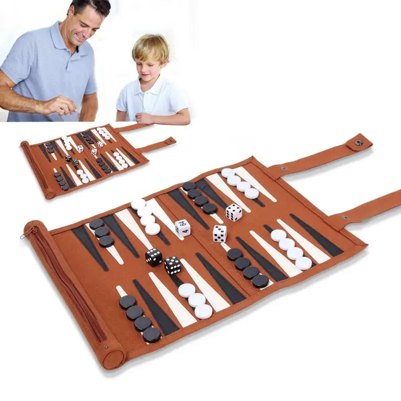 Chess Backgammon Board Game Travel Set Chess Board Set Strategy Board Game Playing Pieces Dice Cups Wooden Chess For Table Games