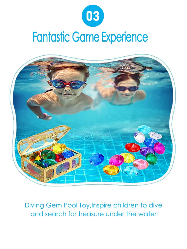 Colorful Stone Diamond Gem Pirate Treasure Jewel Años Kids Swimming Diving Pool Party Throw Toy For Girls Boy Niñas DIY Crafts