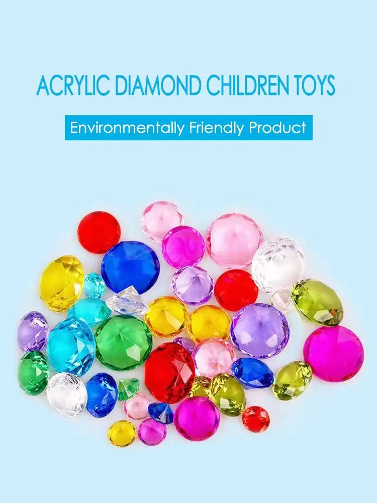 Colorful Stone Diamond Gem Pirate Treasure Jewel Años Kids Swimming Diving Pool Party Throw Toy For Girls Boy Niñas DIY Crafts