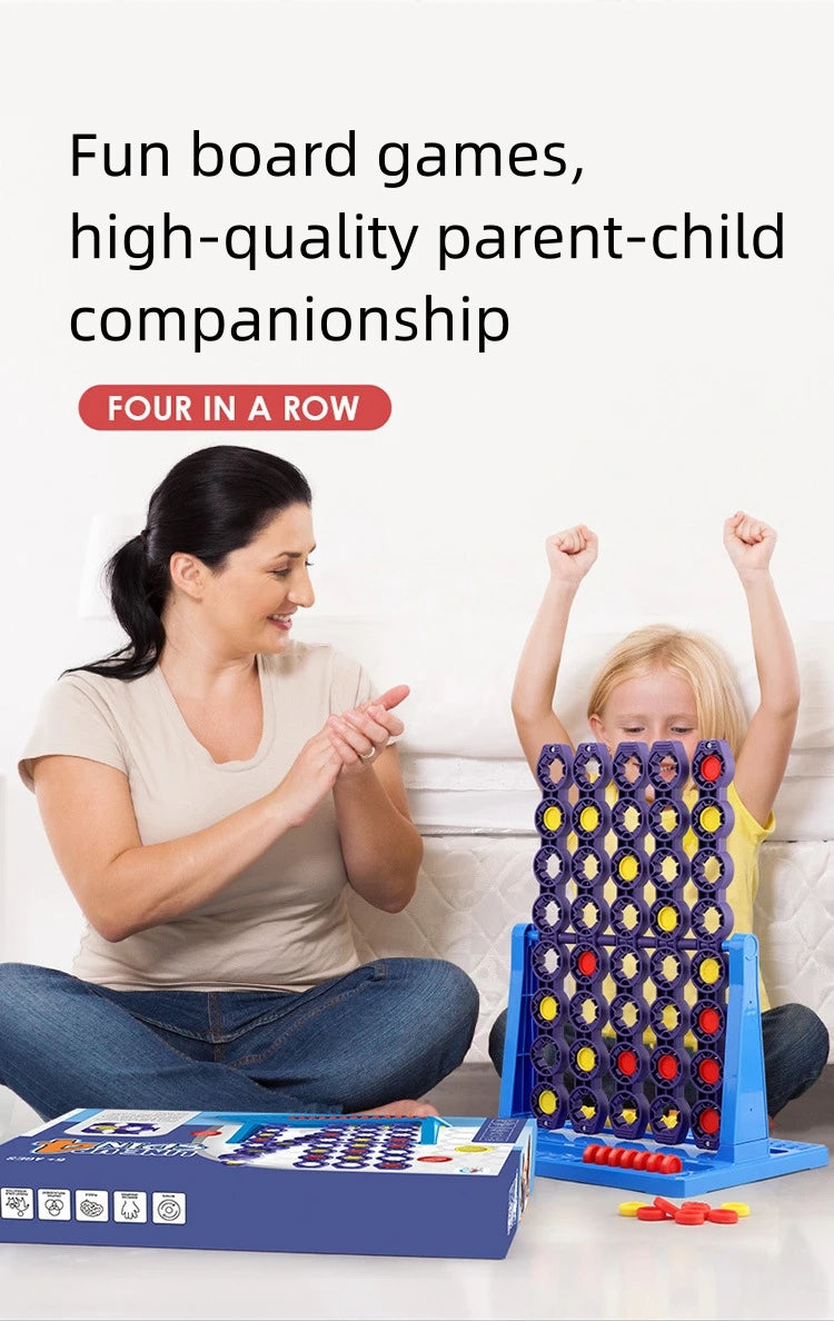 Connect 4 In A Line Board Game Four In Row Rotating Chessboard Funny Family Parent-child Interaction Toys for Kids Adults