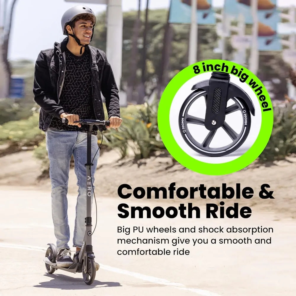 Big Wheels Kick Scooter for Kids 8 Years Old, Teens 12 Years and up, Youth and Adults. Commuter Scooters