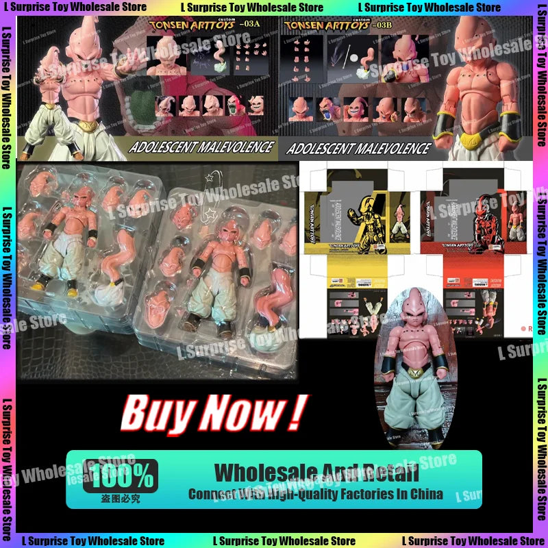 Tonsenarttoys Dragon Ball SHF Adolescent Malevolence Majin Buu Boo Kid Tonsen Arttoys Anime Action Figures Model Collector Toys