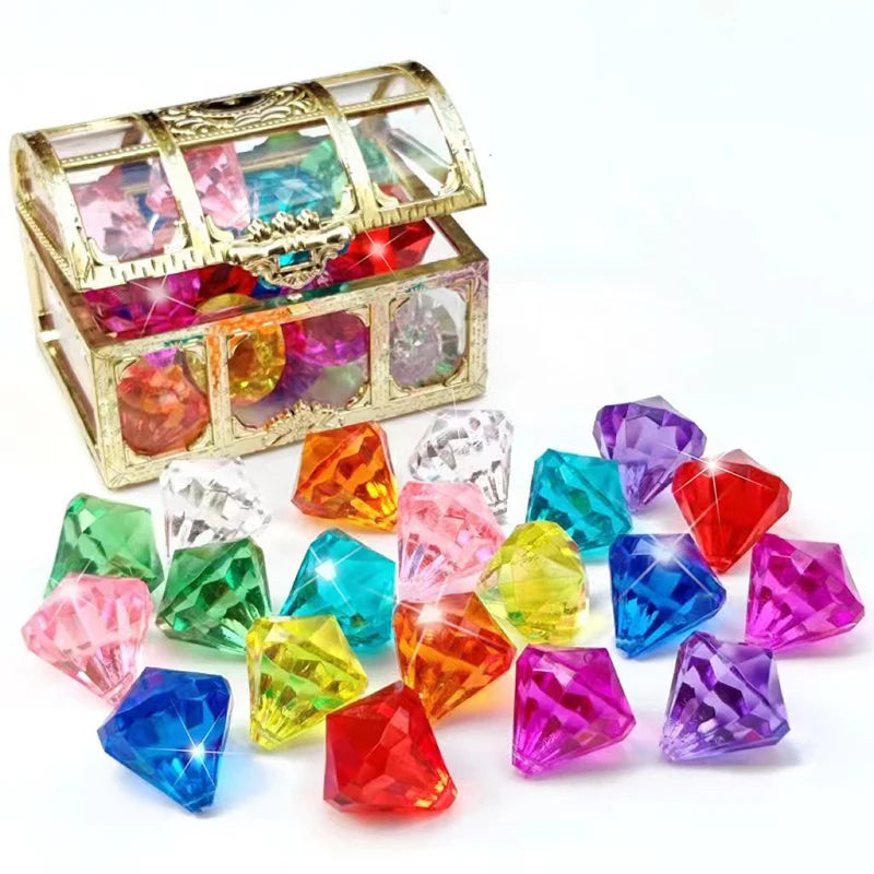 Colorful Stone Diamond Gem Pirate Treasure Jewel Años Kids Swimming Diving Pool Party Throw Toy For Girls Boy Niñas DIY Crafts