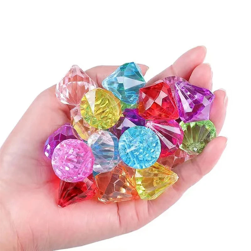 Colorful Stone Diamond Gem Pirate Treasure Jewel Años Kids Swimming Diving Pool Party Throw Toy For Girls Boy Niñas DIY Crafts