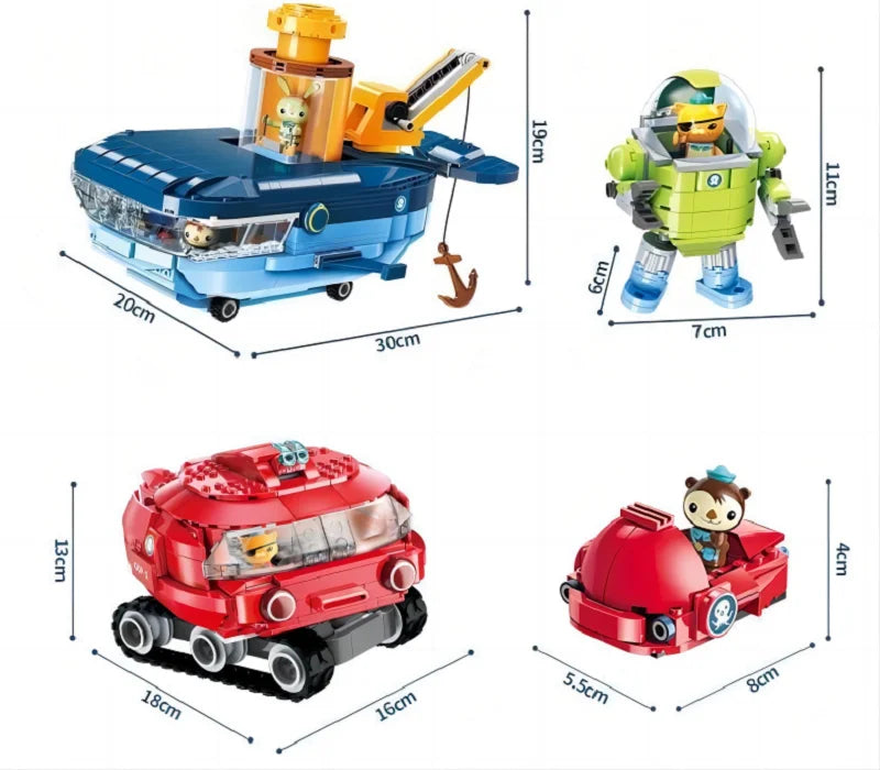 Anime octonauts Octopod GUP Building Blocks Action Figures Ocean creatures Toy Bricks Friend Interaction Kids Toys