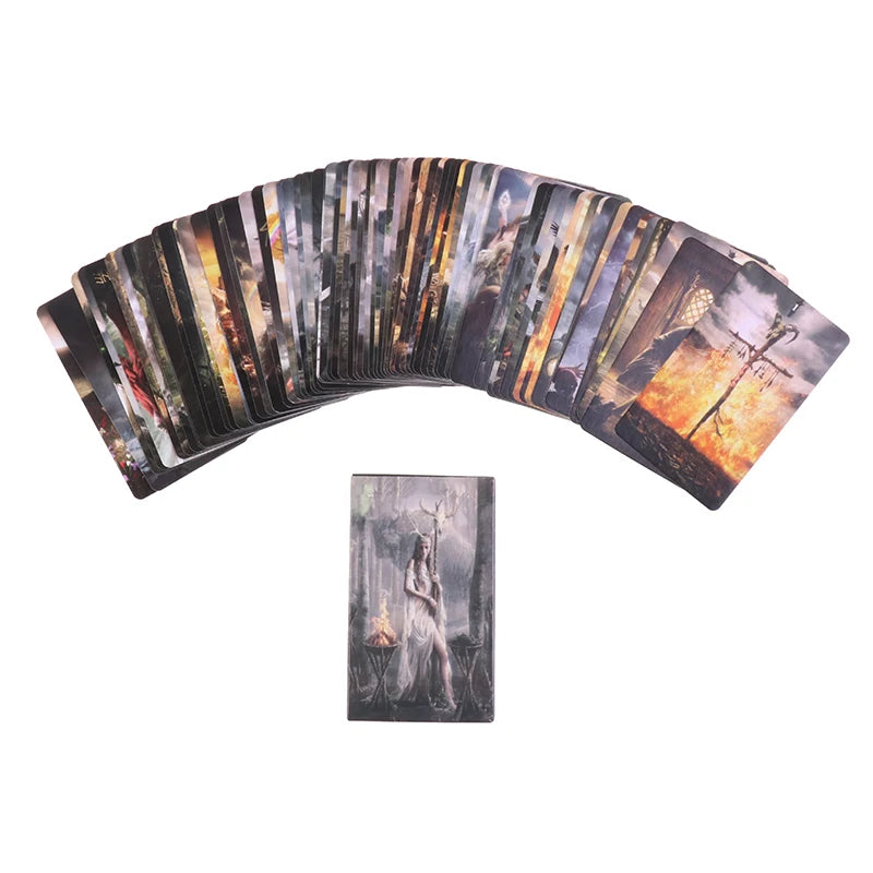 80pcs/box Runic Tarot Cards Oracle Cards Prophecy Fate Divination Family Party Board Game Beginner Card Fortune Telling Game