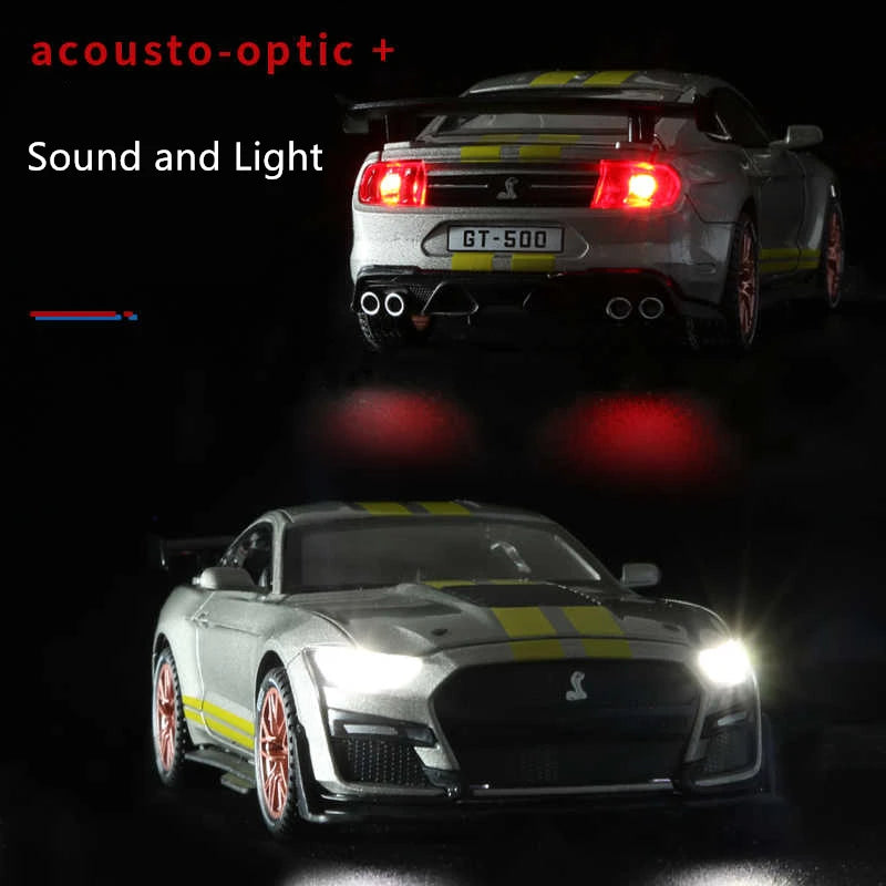 1:32 Ford Mustang Shelby GT500 Alloy Sports Car Model Diecast & Toy Vehicles Metal Car Model Simulation Collection Kids Toy Gift