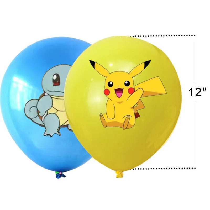 12pcs 12Inch Pokemon Latex Balloon Party Supplies Pikachu Party Balloon Balloons For Kids Birthday Party Dcorations Gift Toys