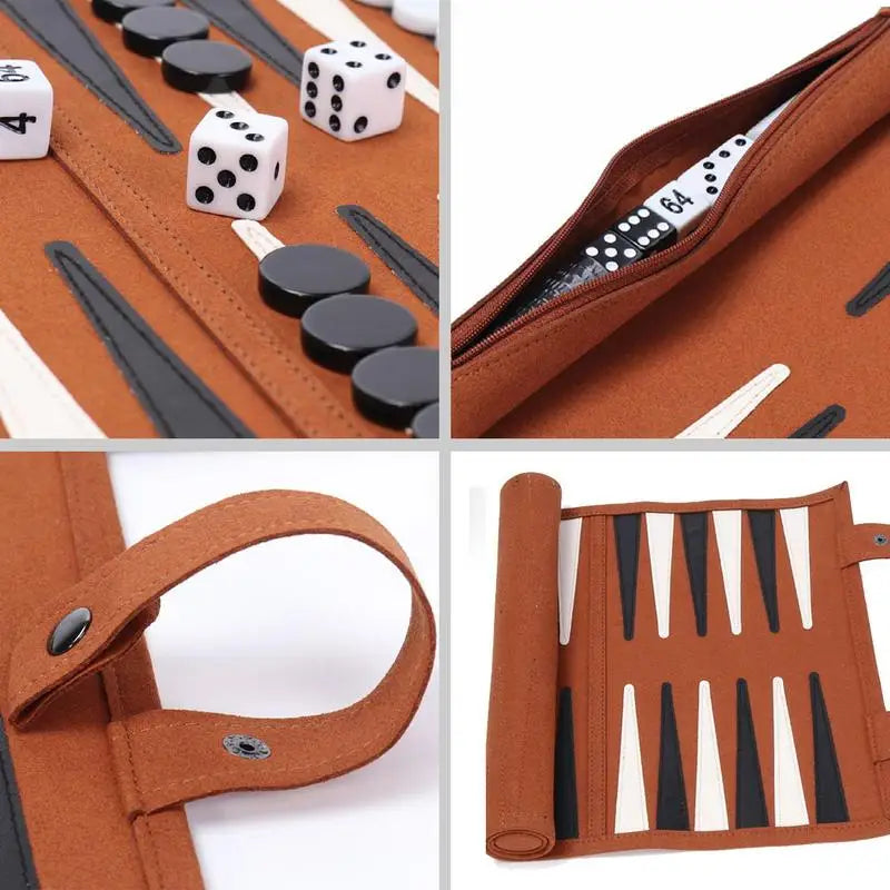 Chess Backgammon Board Game Travel Set Chess Board Set Strategy Board Game Playing Pieces Dice Cups Wooden Chess For Table Games