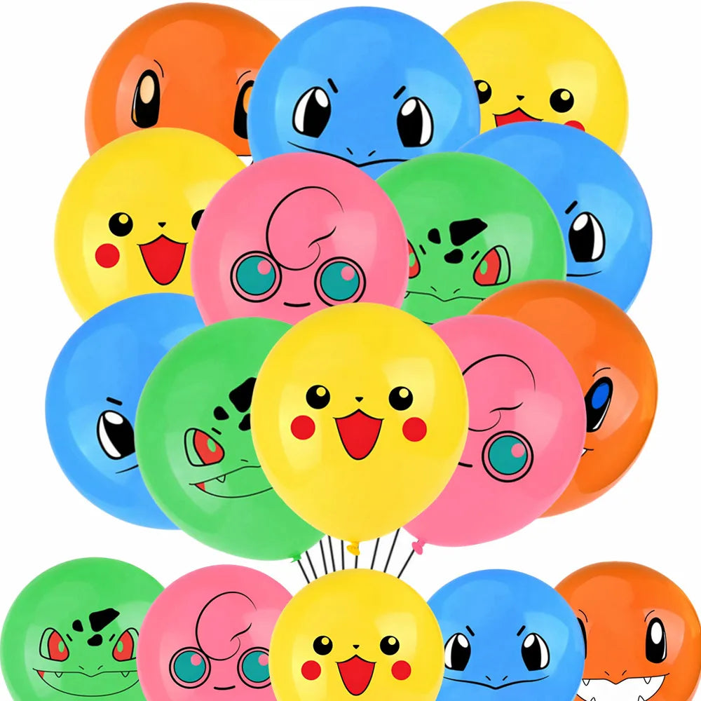 12pcs 12Inch Pokemon Latex Balloon Party Supplies Pikachu Party Balloon Balloons For Kids Birthday Party Dcorations Gift Toys